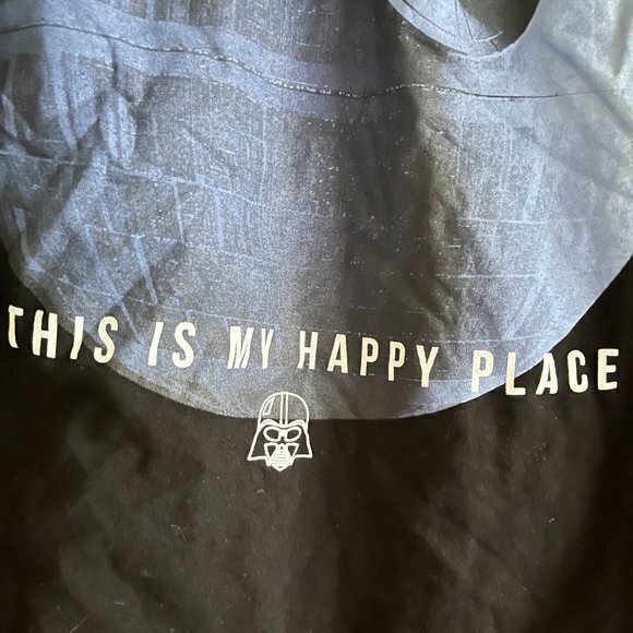 Star Wars Mens T-Shirt Top This is My Happy Place Death Star Short Sleeve Size S - Picture 4 of 5